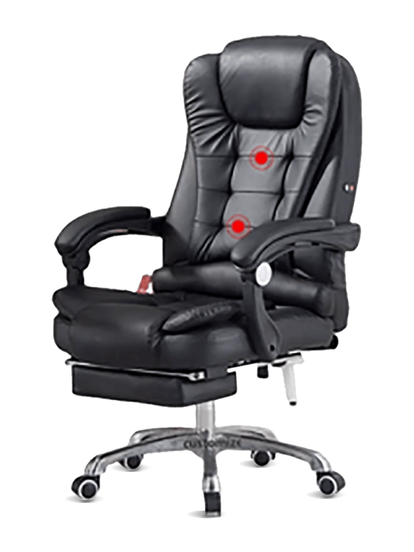 Boss kožna ergonomska masažna rotirajuća uredska stolica s naslonom 