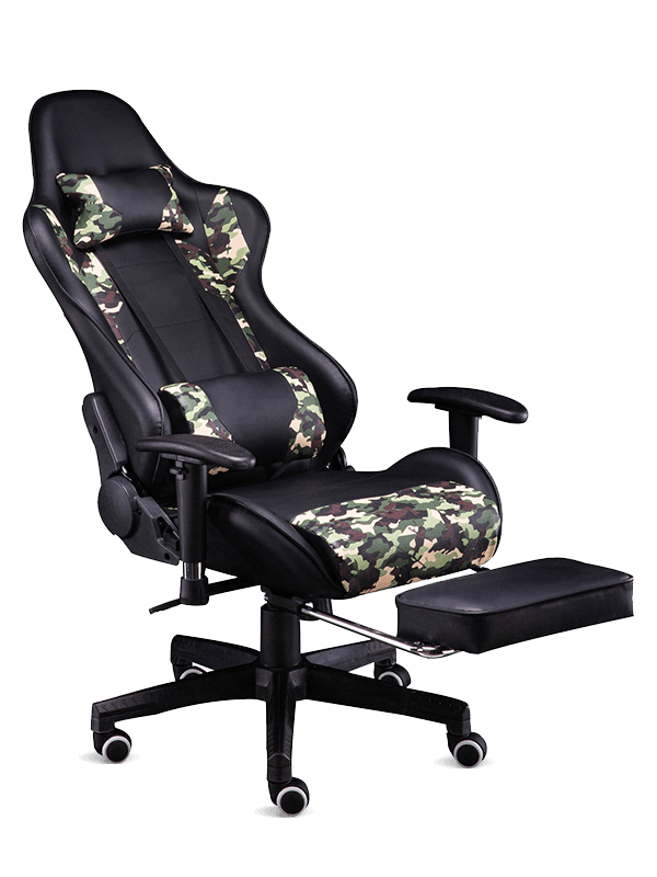 White Game Racing Chair LED svjetla Velika gaming stolica Gaming stolica s osloncem za noge 